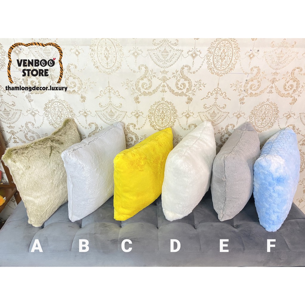 45x45cm Gối Tựa Lưng Sofa | Gối Vuông Sofa | Gối Lông Thỏ Decor Sofa | Gối Trang Trí Phòng Khách
