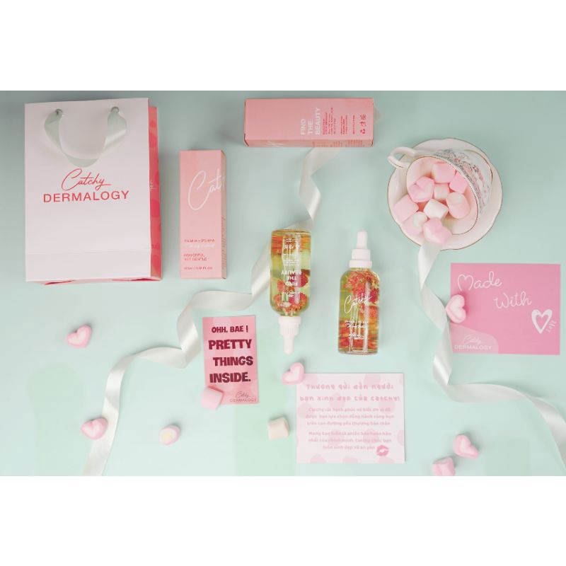 Dầu dưỡng cơ thể làm sáng da, tẩy tế bào chết hoá học CATCHY DERMALOGY 4%BHA+ 2%AHA OIL BODY TREATMENT