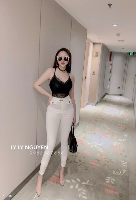 Quần skinny khuy nắp túi hàng QCL1