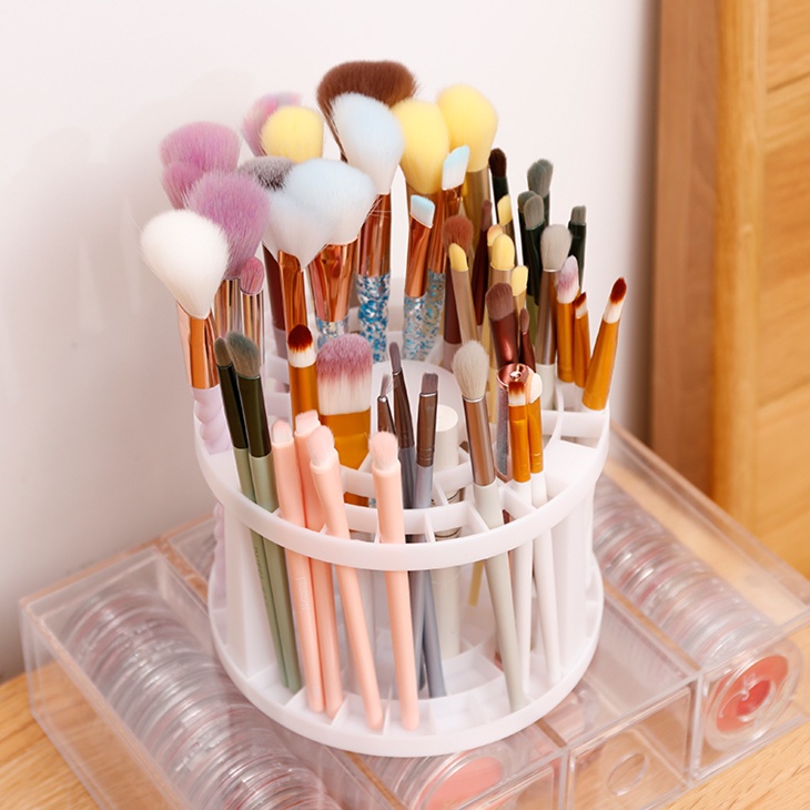 Giá Đỡ Cọ Trang Điểm Hình Trụ Bằng Nhựa Cỡ Lớn Đa Năng Tiện Dụng