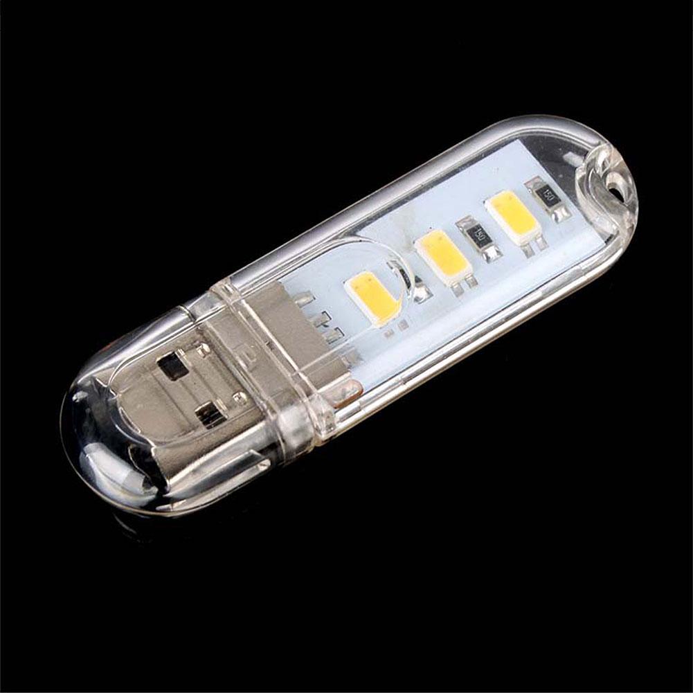 🎉HA 3 CÁI Mini USB 3 Đèn LED Đèn Thẻ Có Thể Bảo Vệ Đèn Di Động Nguồn Cắm Trại Máy Tính Xách Tay Ánh Sáng Trắng / Ấm