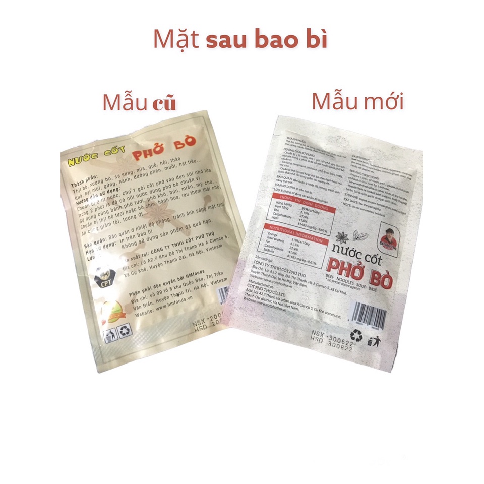 Combo 4 gói Nước Cốt Phở Bò, Phở Gà Chính Hãng Chuẩn Hương Vị Hà Thành