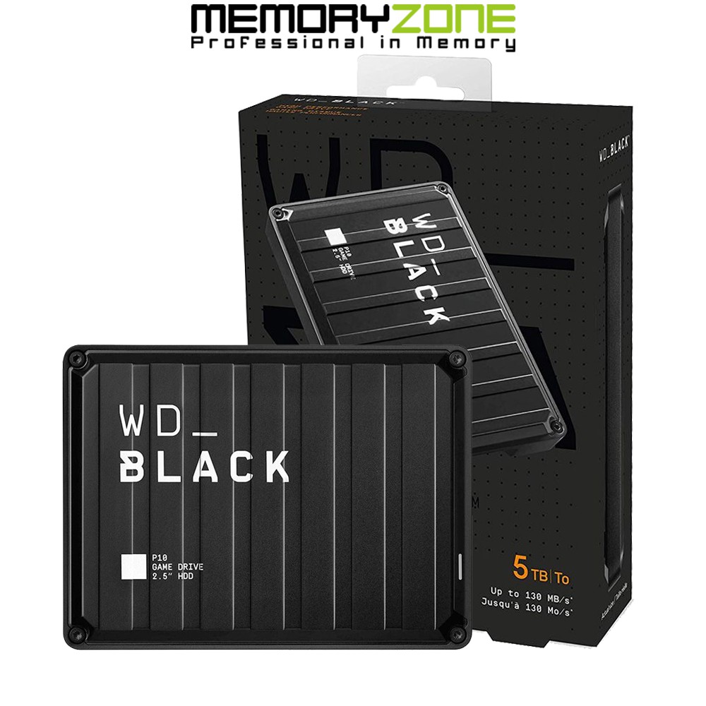 Ổ cứng di động Western Black P10 Game Drive 5TB WDBA3A0050BBK-WESN - Bảo hành 3 năm tại WD Việt Nam