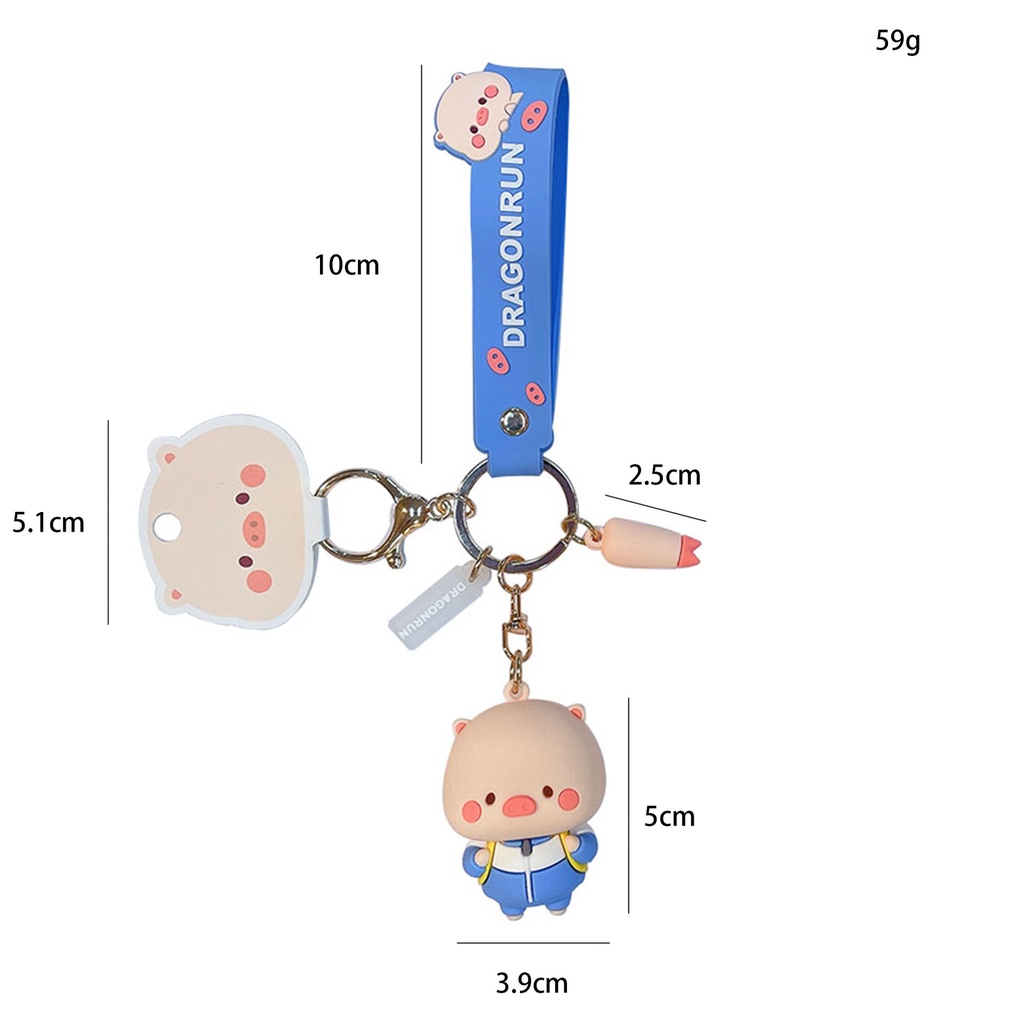 Móc Khóa Nhựa pvc Hình Chú Heo Dễ Thương