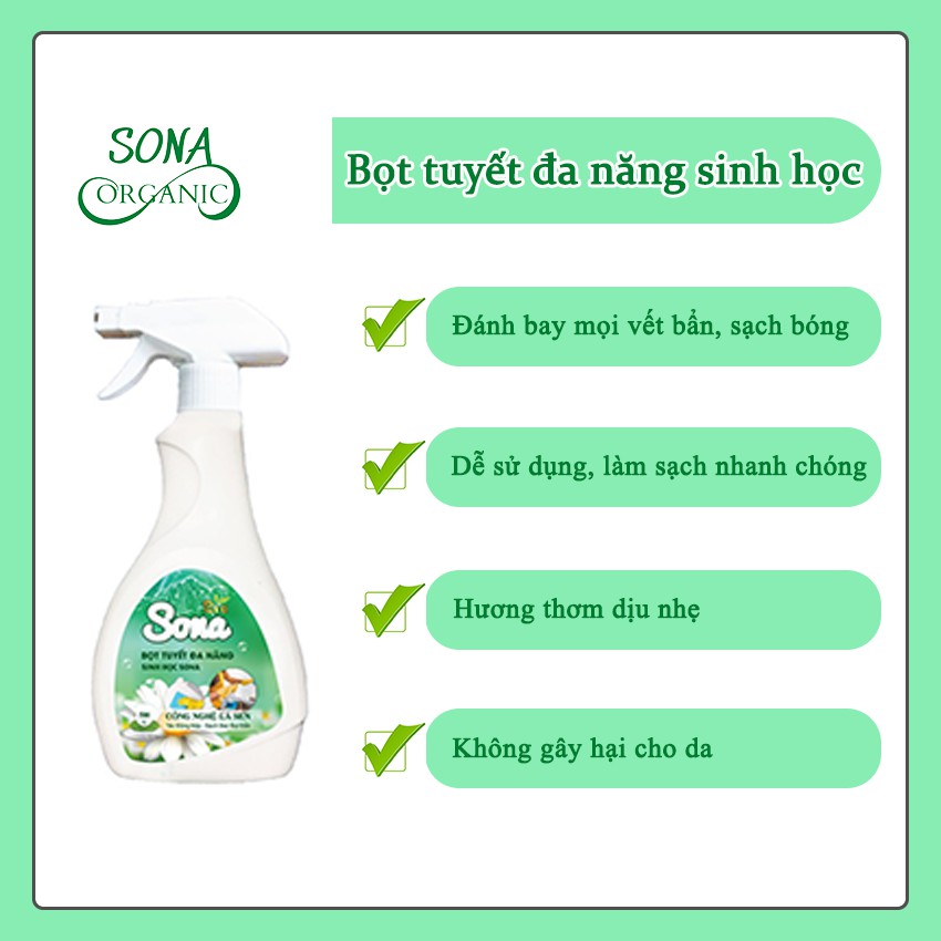 Xịt Đa Năng, Tẩy Rửa Vết Bẩn Nhà Bếp, Lau Kính Sạch Bong, Vệ Sinh Bề Mặt, Ngừa Vi Khuẩn SoNa/Sifa/Emily 500ml