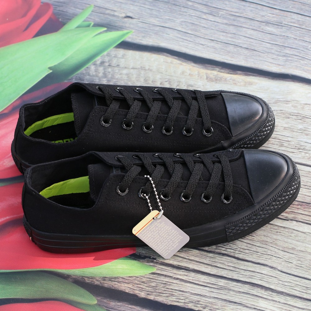Giày Sneaker Chuck 2 Full Đen Nam Cổ Thấp ZRS ZRS + Tất