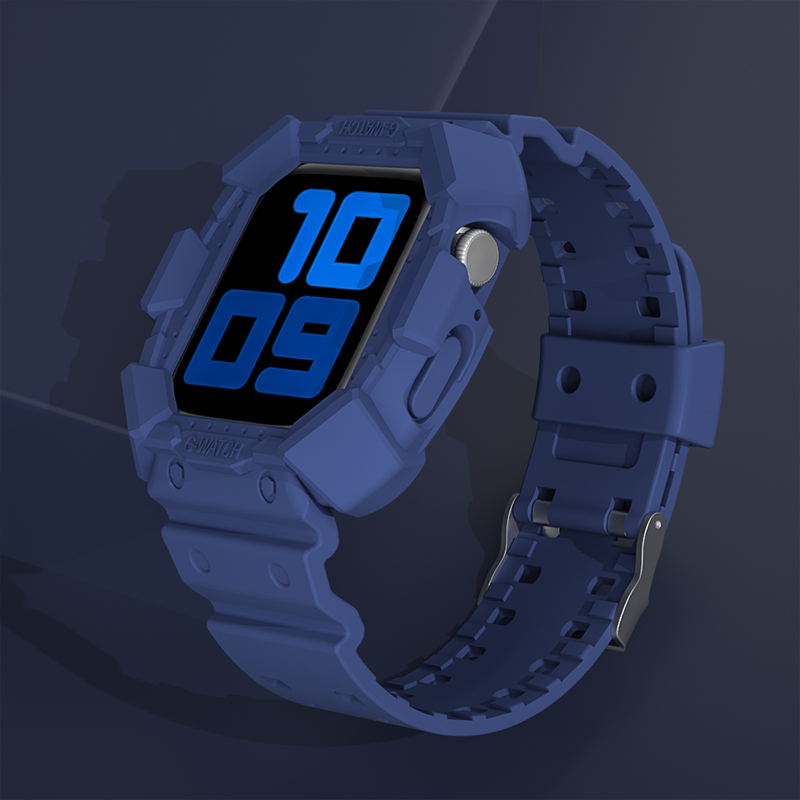 Dây đeo đồng hồ bằng TPU silicon thiết kế 2 trong 1 cho Apple 44mm 40mm 42mm 38mm iWatch Series 6/5/4/3/2/1 SE