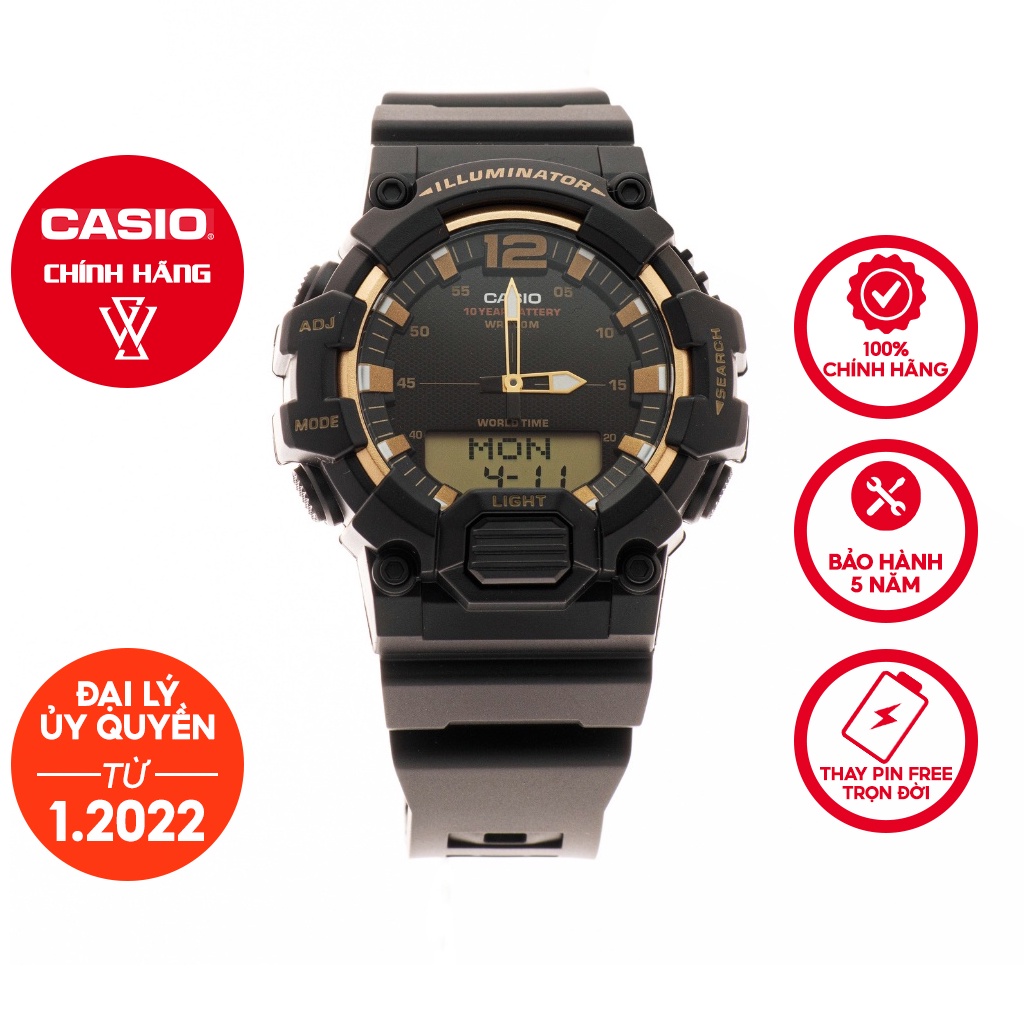 Đồng Hồ Điện Tử Nam Casio WATCHSTORE HDC-700-9AVDF Thiết Kế Kính Nhựa 48.7mm, Độ Chịu Nước 10ATM, Vỏ Nhựa Cao Cấp