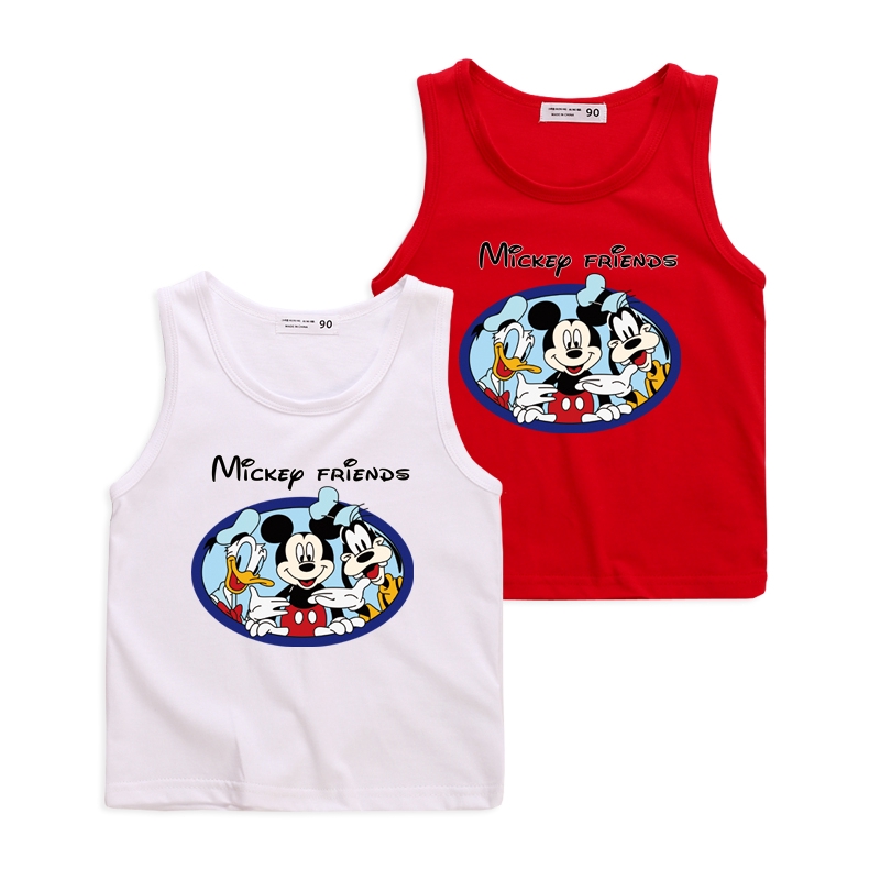 Áo Thun Ba Lỗ In Hình Chuột Mickey 8 Màu Cho Bé