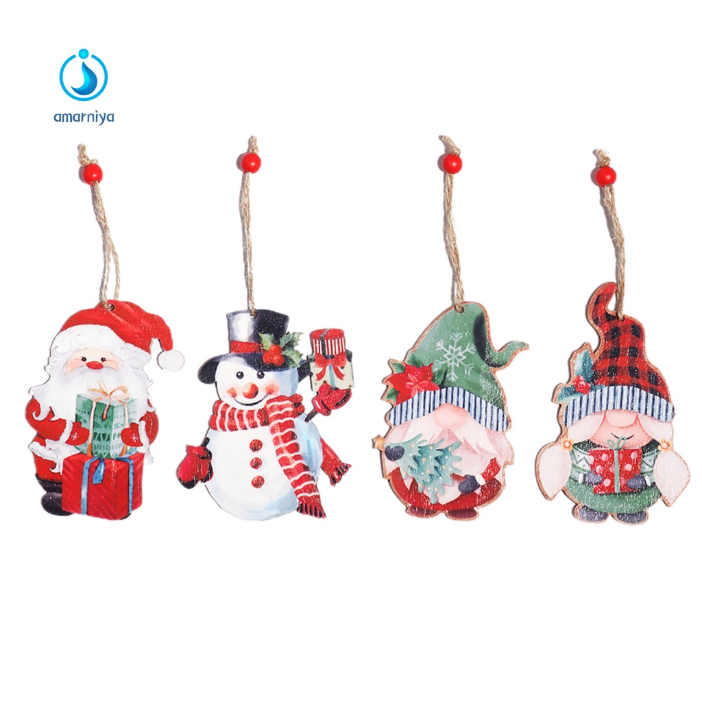 AMAR 4Pcs/Pack Christmas Tree Decoration Christmas Cartoon Doll Pendant Increase The Atmosphere