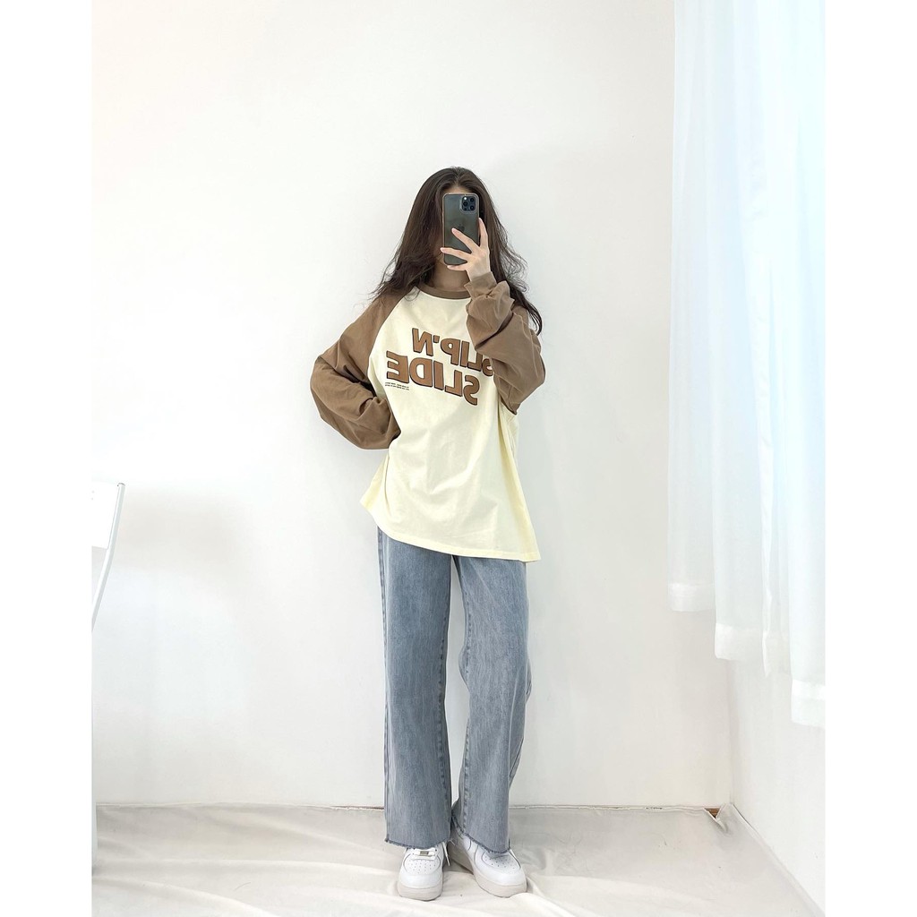 Áo thun dài tay nỉ da cá SLIP'N thời trang nữ Miho house