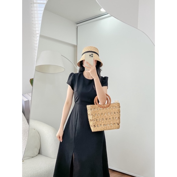 (Có bigsize) ĐẦM MIDORI XẺ TÀ CUTOUT KẾT NÚT 3M H8 🥰