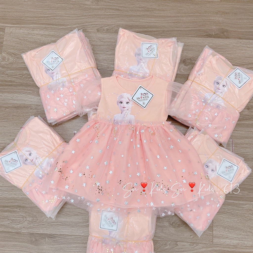 Váy bé gái váy Elsa, đầm công chúa Elsa ngắn tay đẹp đáng yêu, Từ 8-22kg - Richkid123p