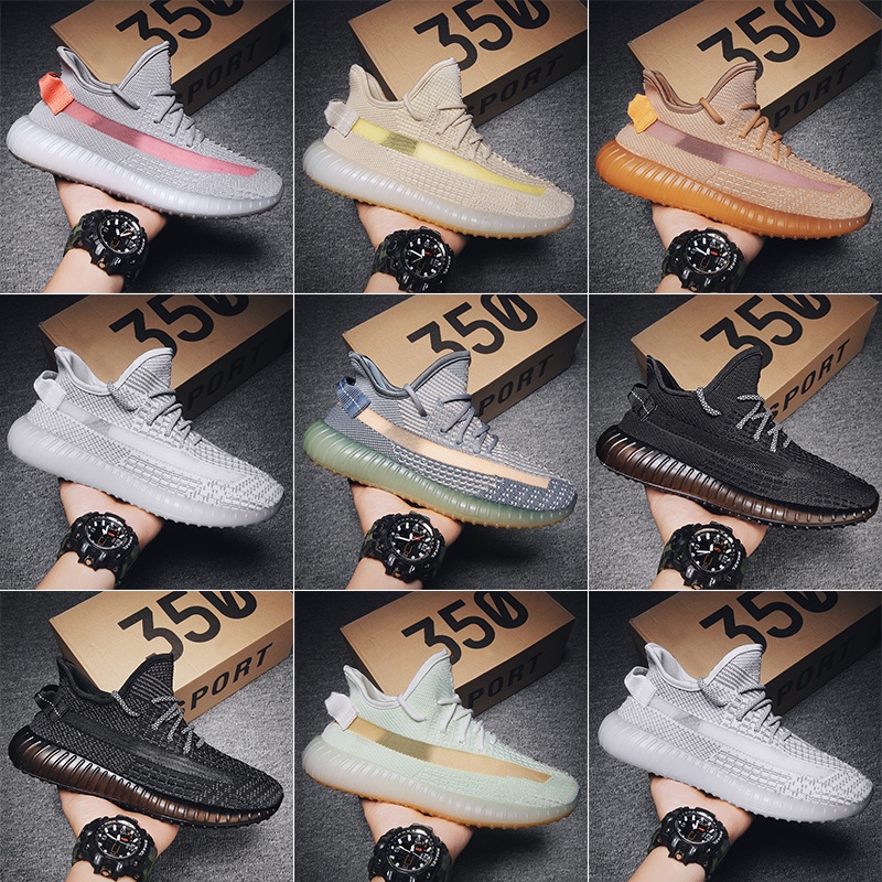 Giày Thể Thao Đế Bằng Phối Lưới Thoáng Khí Trọng Lượng Nhẹ 350v2 Thời Trang Cho Nam