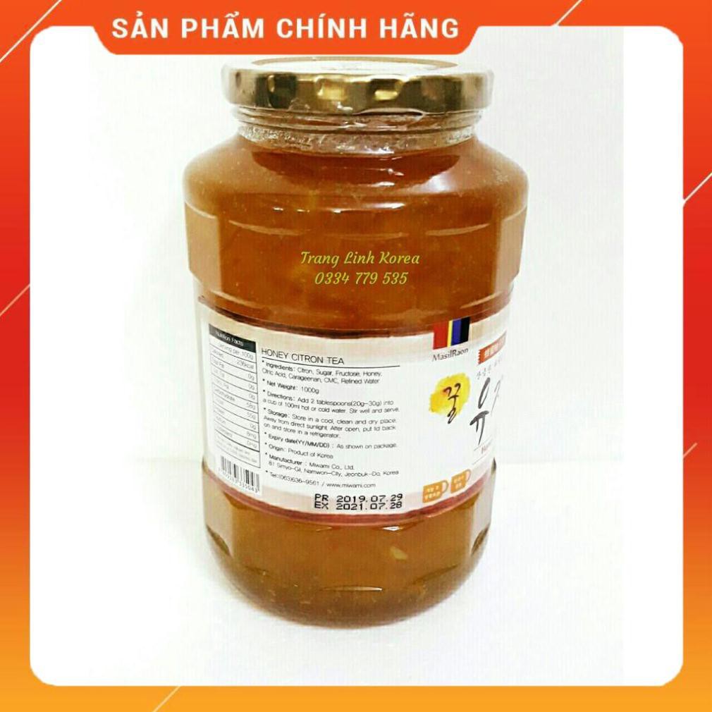 Mật Ong Chanh Hàn Quốc MasilRaon, Lọ 1kg - Chanh mật ong hàn quốc chính hãng