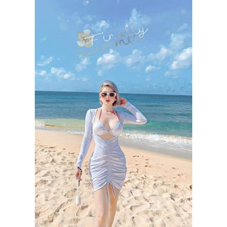Đồ bơi, đồ đi biển set bikini 3 món áo zip tay dài hot trend 2022