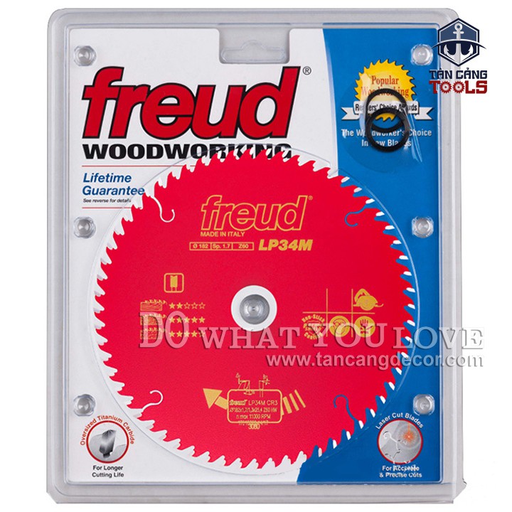 Lưỡi Cưa Gỗ Hợp Kim 182 x 25.4 mm x 60T Freud LP34M CR3