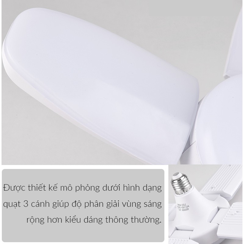 Bóng đèn, Bóng đèn LED hình cánh quạt siêu sáng 60W - Tiết kiệm điện năng 60W - Giá rẻ nhất thị trường!