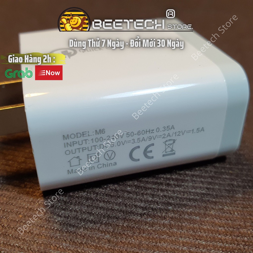 Củ sạc 18w cho iPhone cổng USB, Cốc sạc nhanh iPhone chính hãng - Beetech