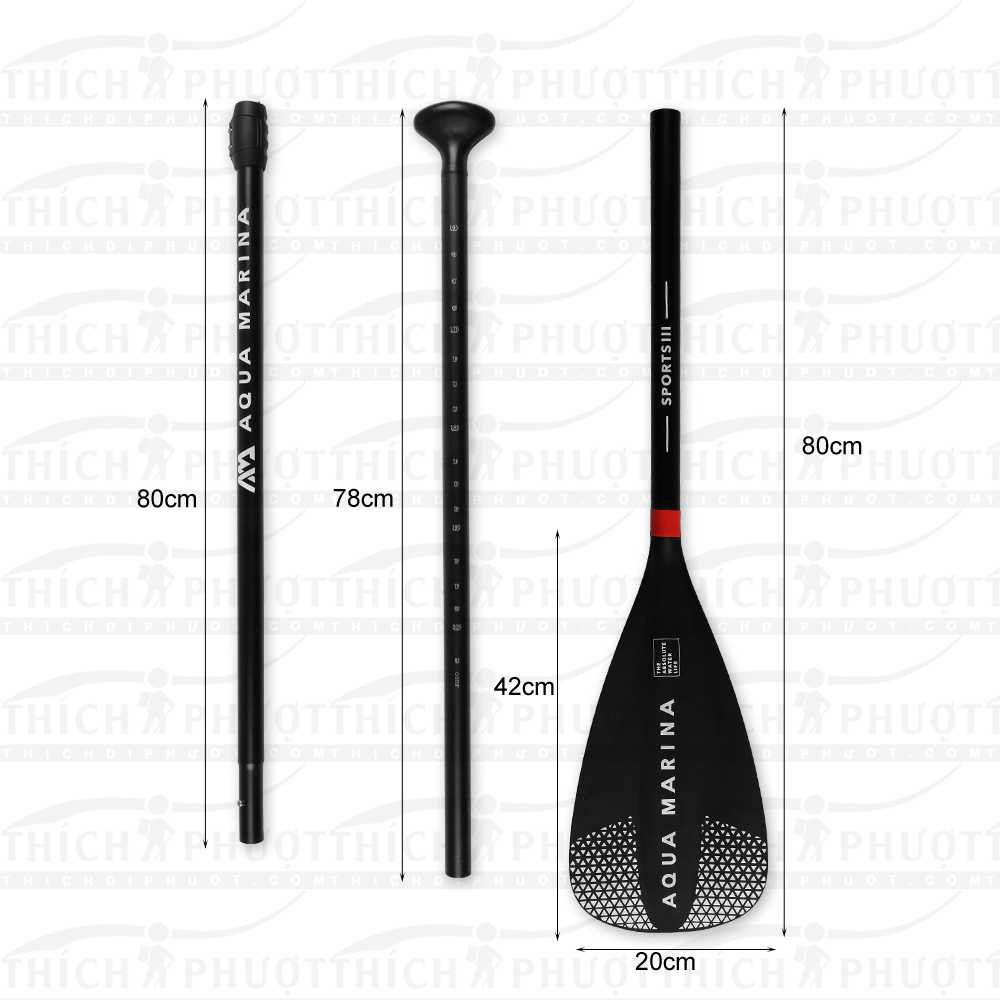 Mái chèo SUP bơm hơi AquaMarina Sport III 3 khúc standard