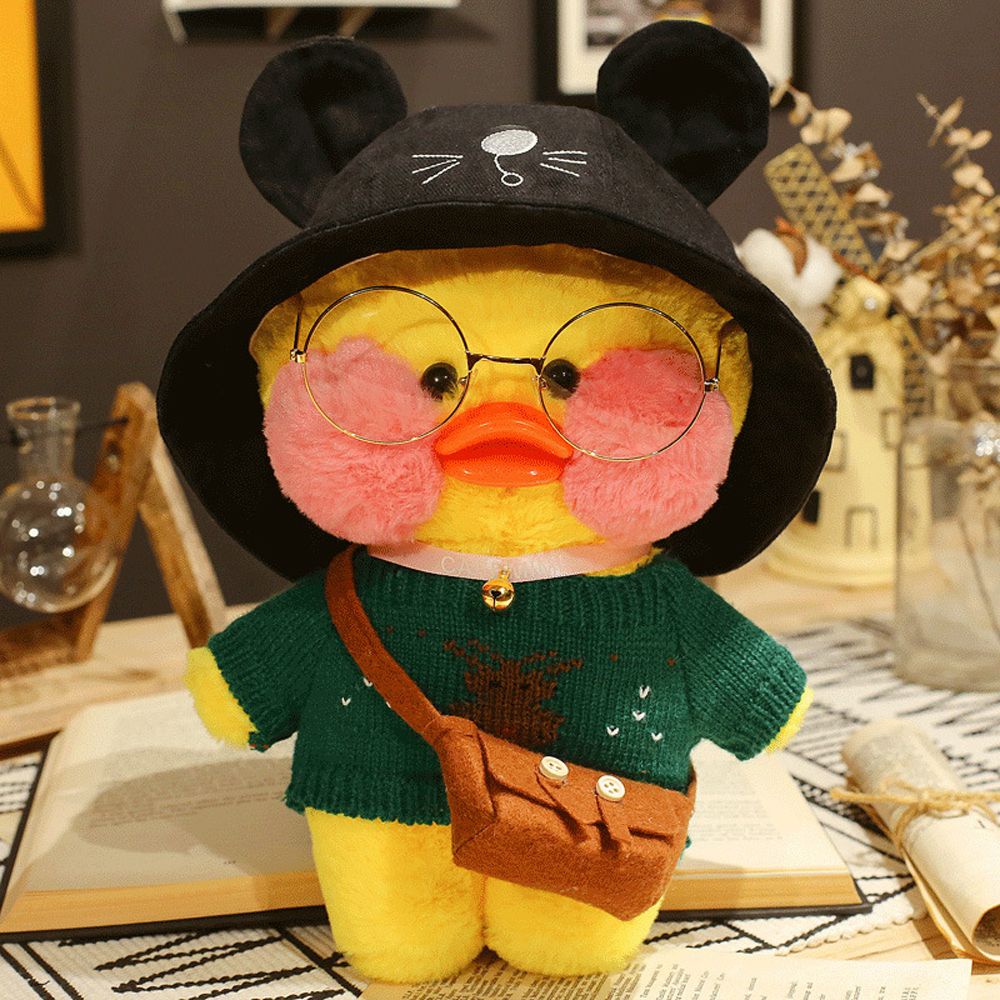 BERNARDO Kawaii Yellow Duck Plush Toy Cartoon Hyaluronic Acid Duck Doll Lalafanfan Ducks Plush Pillow 30cm Animals Christmas Stuffed Toys Animal Pillow Soft Cafe Duck Stuffed Toys