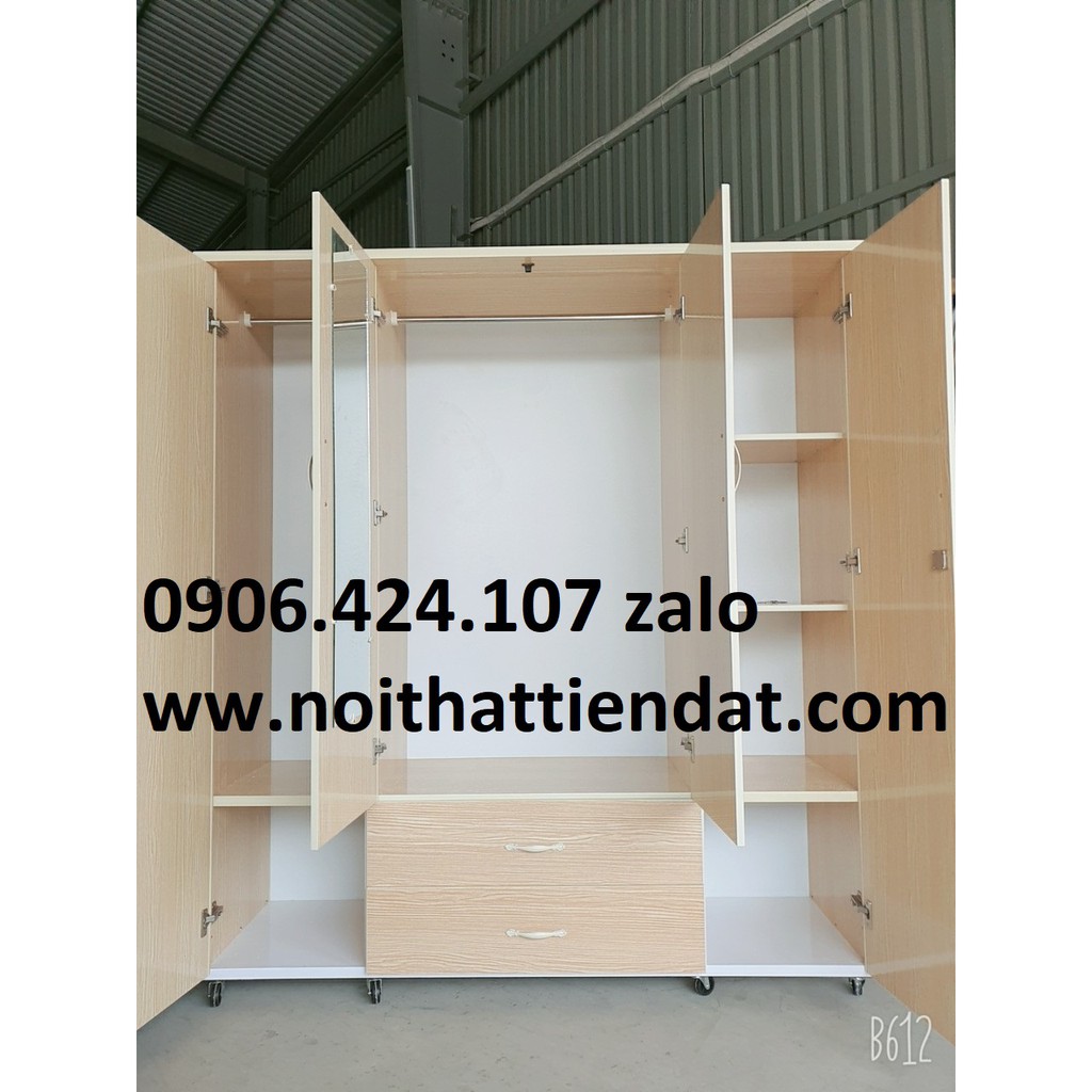 Tủ nhựa đài loan 4 cánh, 1m8x1m65x48