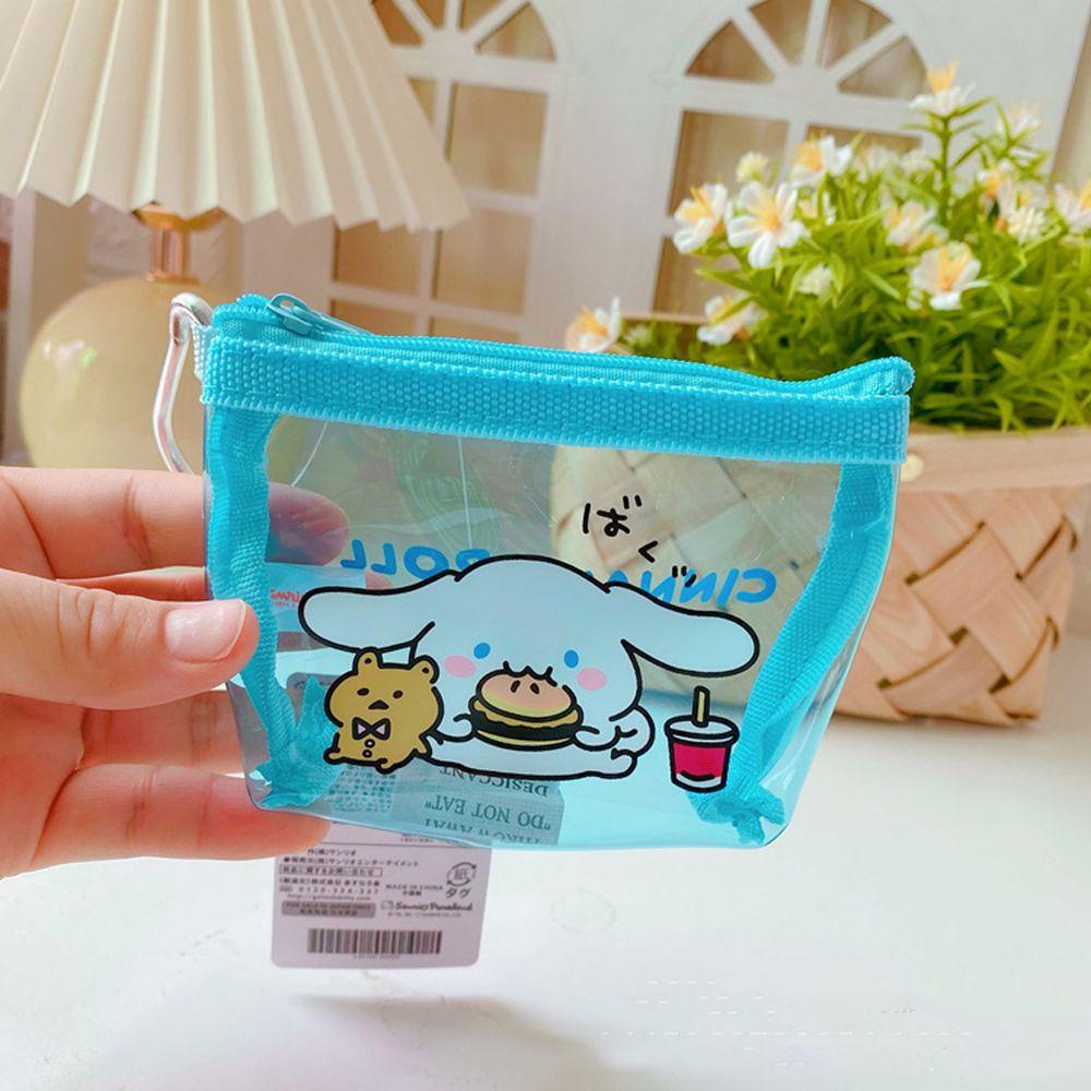 Túi Đựng Tiền Xu / Mỹ Phẩm Trong Suốt Họa Tiết Cinnamoroll Nhiều Màu Dễ Thương