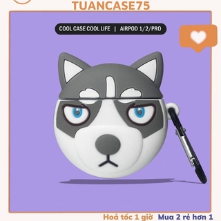 🔥 Case Ap 1/2 & Pro 🔥 Freeship 🔥 VỎ BỌC MODEL COOL HUSKY Cho Tai Nghe Không Dây (Bluetooth) - Tuancase75
