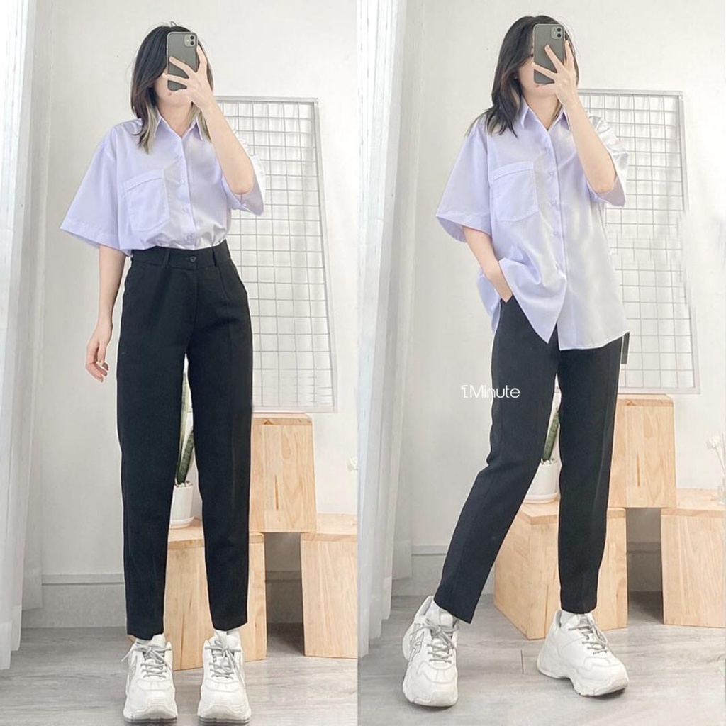 Quần Tây Baggy nữ cạp cao - Quần tây học sinh, sinh viên, công sở đẹp