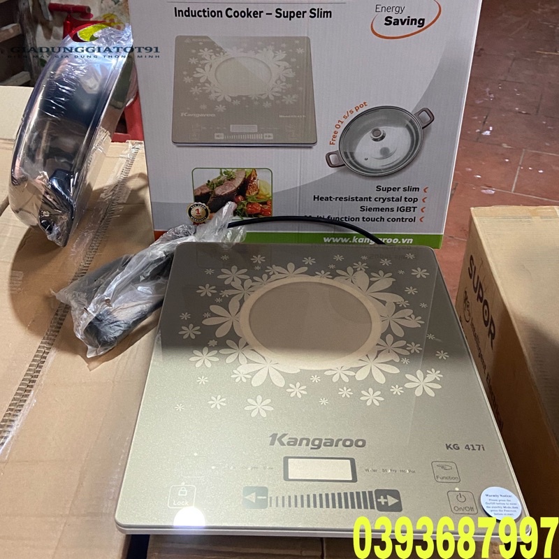 🍇BẾP TỪ ĐƠN SIÊU MỎNG KANGAROO 417i HÀNG CHÍNH HÃNG+TẶNG KÈM NỒI LẨU