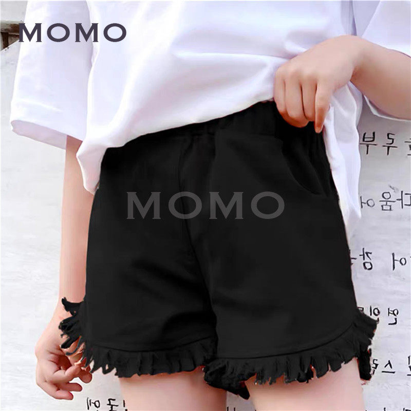 Quần Short Denim Màu Trơn Thời Trang Cho Bé Gái 3-12 Tuổi