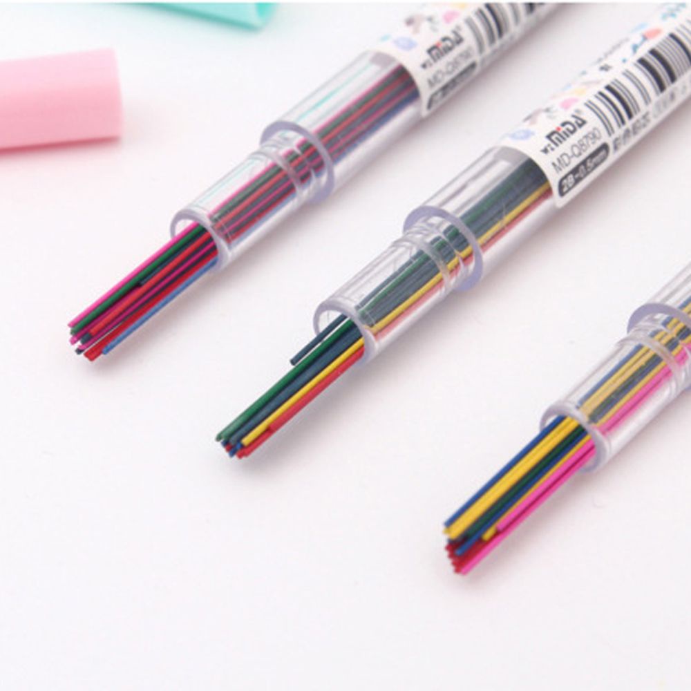 15 Ruột bút chì bấm 0.5/ 0.7 mm đầy màu sắc tiện lợi cho văn phòng trường học