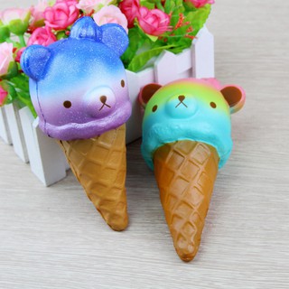 Squishy - Kem ốc quế gấu galaxy lấp lánh (15x7x7cm) thuthuyshop169