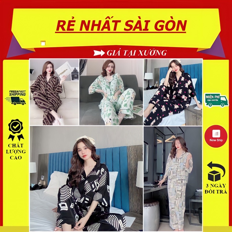 [manggo] Đồ  Ngủ Pyjama Bigisize 40-100kg TNQD Cánh Dơi Cao Cấp Kiểu Dáng Đẹp Vải Lụa manggo Lạnh Mặc Cực Thích