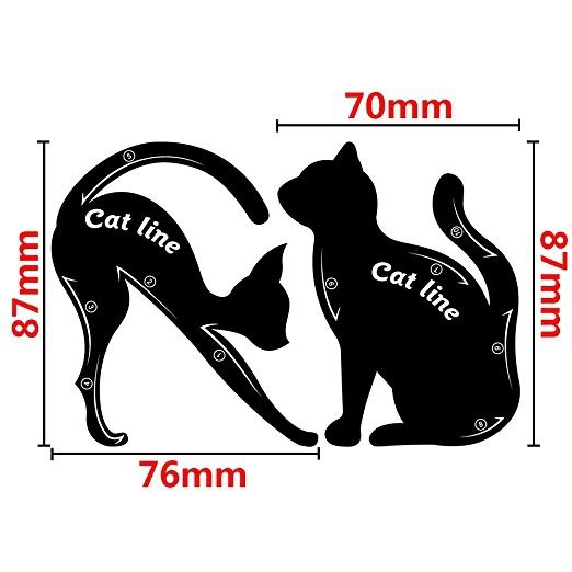 Bộ 2 Khuôn Hỗ Trợ Kẻ Mắt / Khuôn Vẽ Lông Mày / Thẻ Phấn Mắt Đa Năng Tiện Lợi Dành Cho Trang Điểm