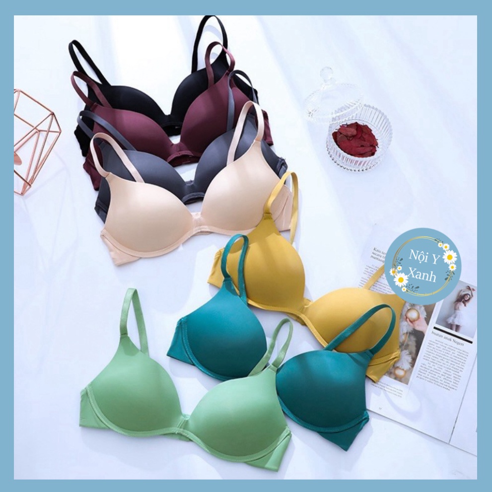 Áo Lót Su Lụa Sữa Đệm Mỏng, Không Gọng Tàng Hình Chống Lộ Viền 006 nội y xanh giá rẻ, chất đẹp