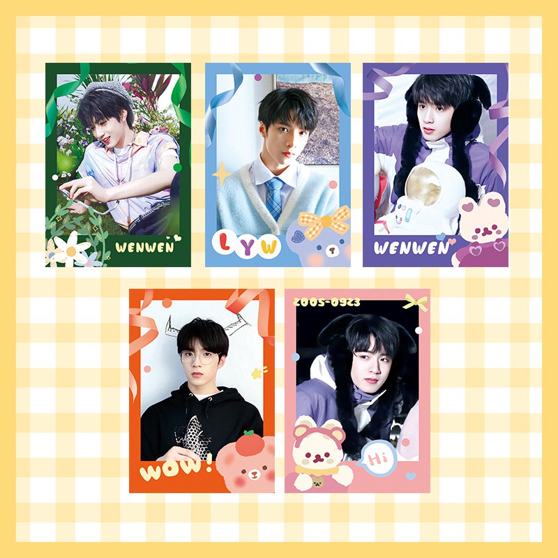 Set 5 card ảnh thành viên Lưu Diệu Văn TNT Thời đại thiếu niên đoàn Teens in Times 2 mặt dễ thương xinh xắn