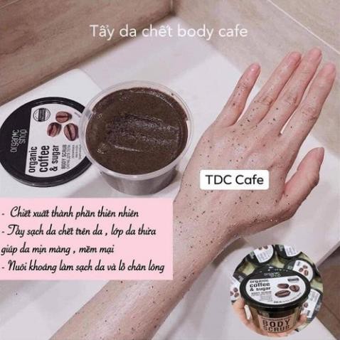[Chính Hãng 100%] Kem Tẩy Da Chết Body Cafe Organic Shop Crub Nga - tận hưởng cơ thể căng bóng và tươi mới