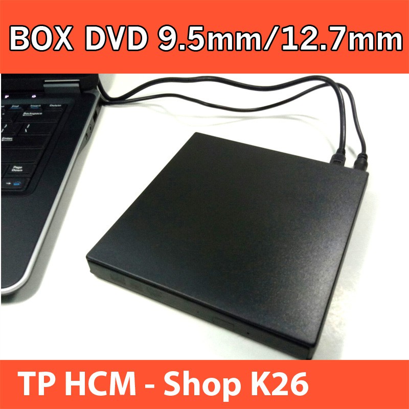 Box DVD Đựng Ổ Đĩa DVD Laptop Gắn Ngoài Qua Cổng USB Loai Mỏng 9.5mm / Dày 12.7mm