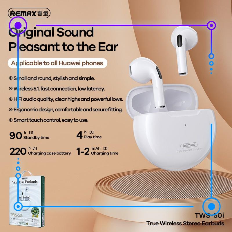 Tai nghe bluetooth Remax Tws-50i airpods chính hãng [BH 1 năm]