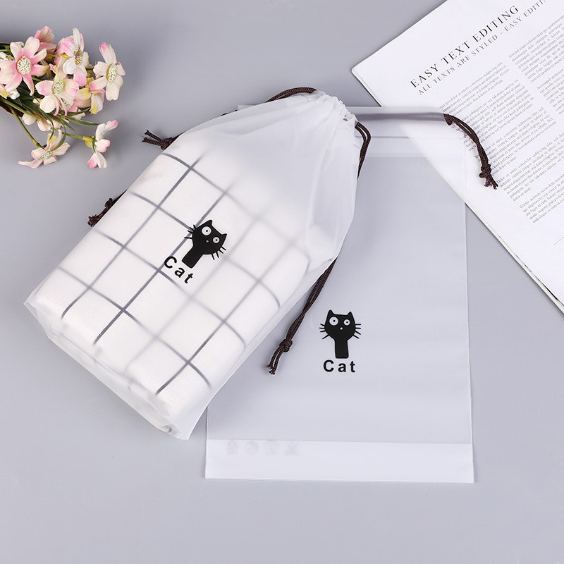 Túi dây rút dày dặn đựng giày dép/quần áo/đồ lót chống nước dễ thương mang đi du lịch