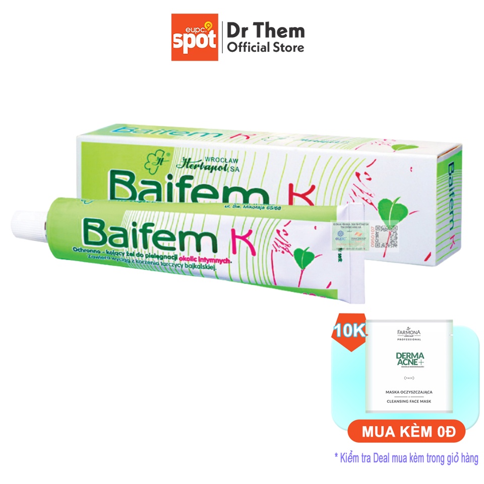 Gel Dưỡng Hoàng Cầm Baifem K Herbapol Wroclaw, Bảo Vệ, Dịu Nhẹ 15g