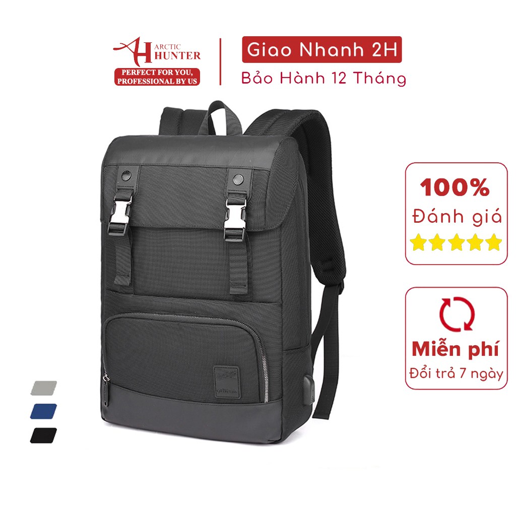 Balo học sinh Arctic Hunter chất liệu Oxford chống nước, có cổng USB - B00361