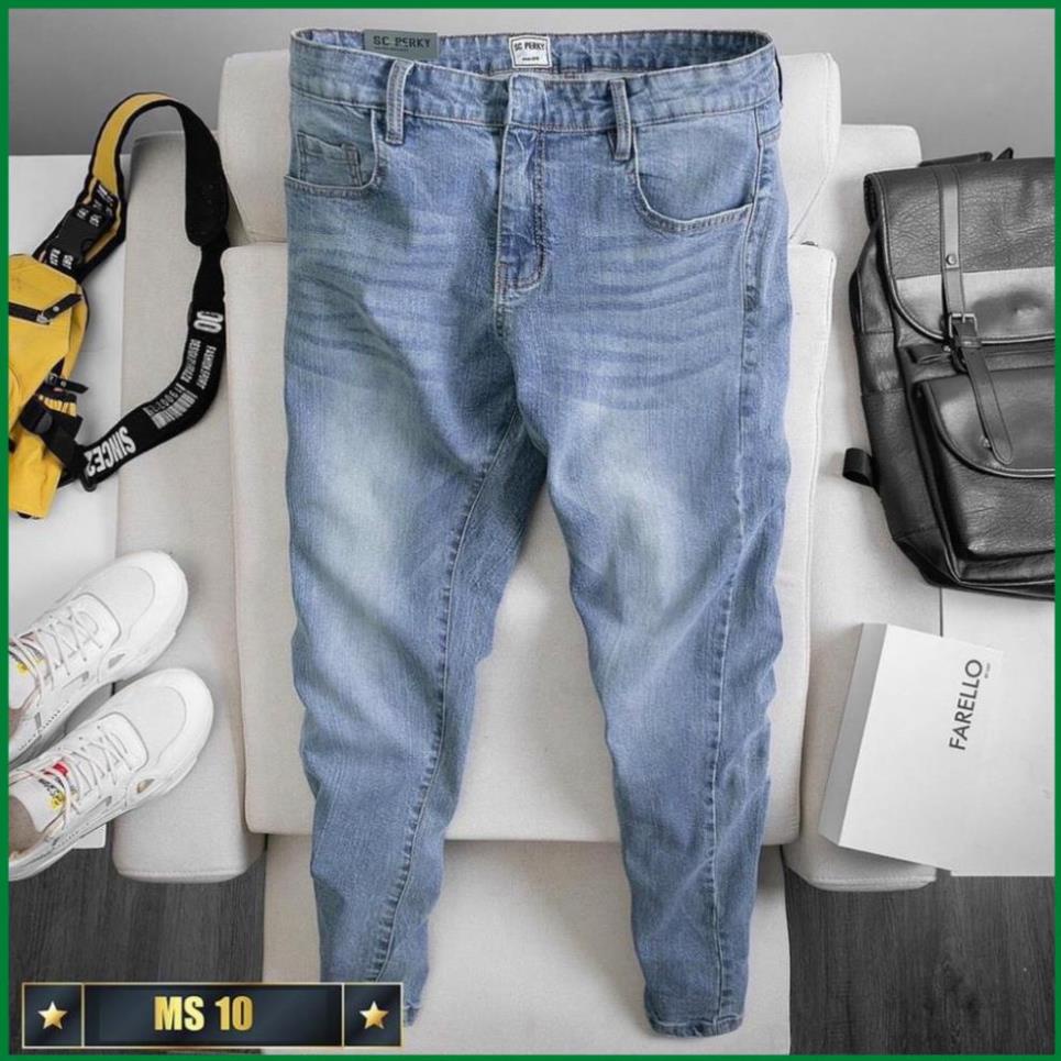 Quần Jean Nam xanh trơn không rách Quần Bò Nam From Chuẩn SHOP Thời Trang,  Co Dãn 4 Chiều Ptz.sg68 QJ22