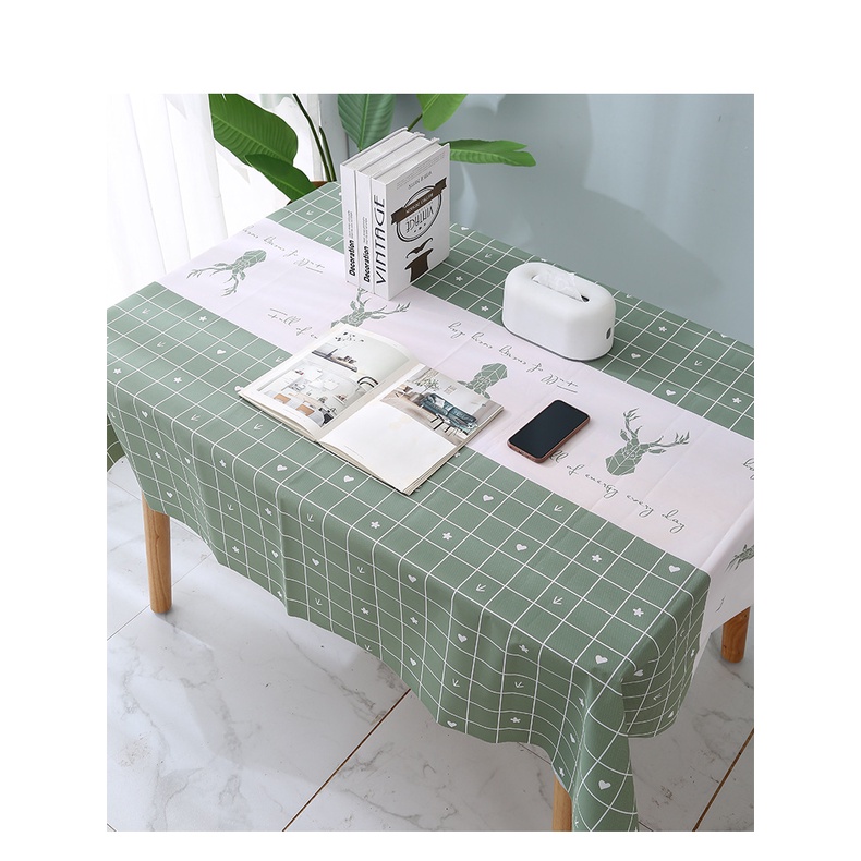 Tấm khăn trải bàn hình chữ nhật chống thấm nước chống bám dầu in họa tiết thời trang dành cho nhà cửa