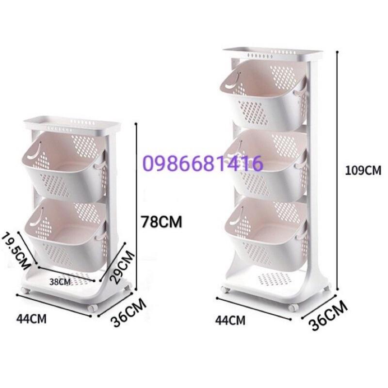 Kệ đựng đồ 4 tầng đa năng 5567, Rổ đựng quần áo 3 tầng có bánh xe nhựa Việt  Nhật aladanh-net-vn