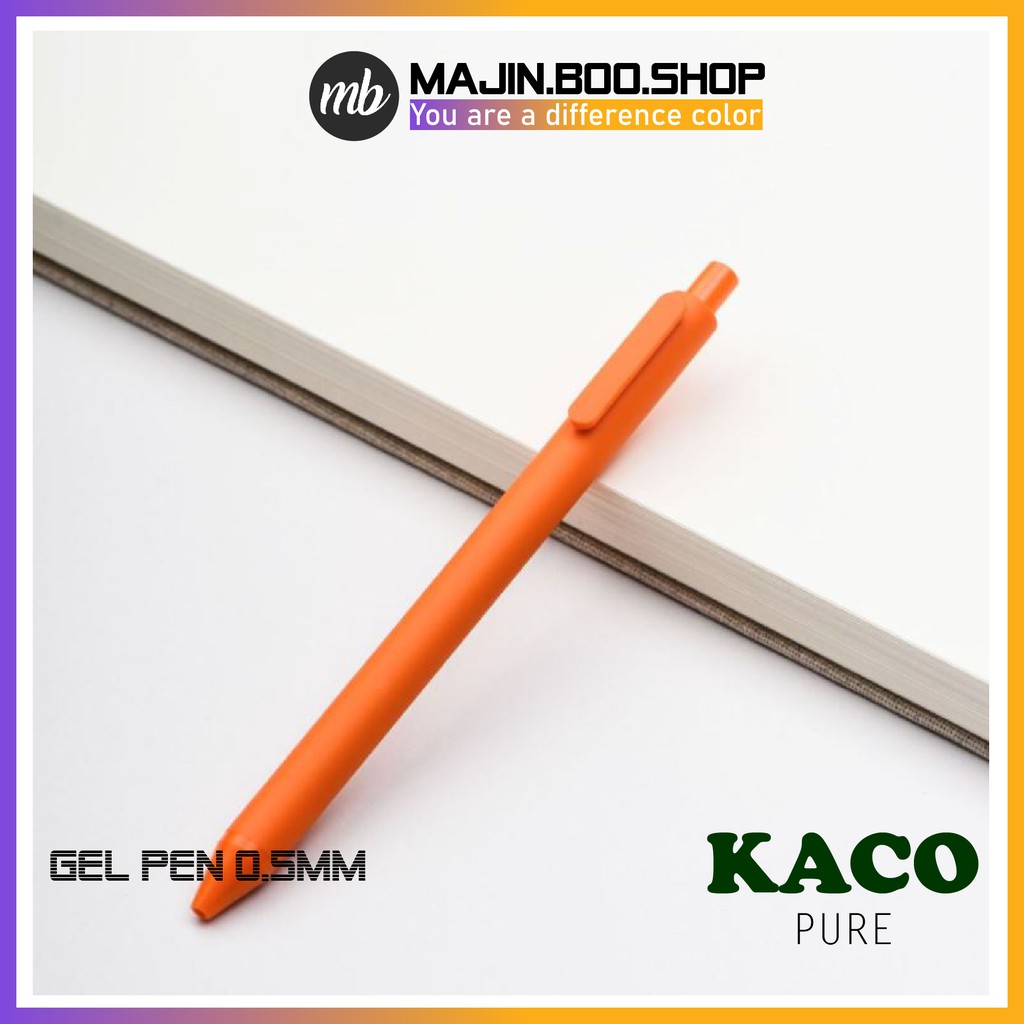 Bút gel KACO PURE ngòi 0,5mm mực đen (cây lẻ) - Màu Cam