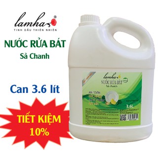 Nước rửa bát hữu cơ Sả Chanh/Quế - Lam Hà can 3,6 lít