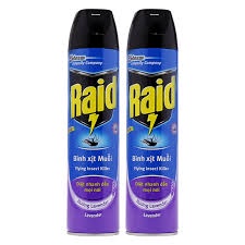 Bình xịt côn trùng muỗi gián..Raid mẫu mới đầu xịt kép mùi lavender