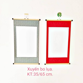 Giấy xuyến bo lụa thư pháp 35x65cm